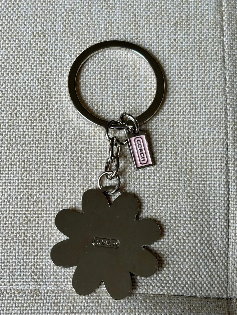 Pink Floral Logo Keychain Bag Charm - Picture 4 of 5